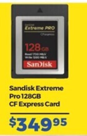 Teds Cameras Sandisk Extreme Pro 128GB CF Express Card offer
