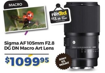 Teds Cameras Sigma AF 105mm F2.8 DG DN Macro Art Lens offer
