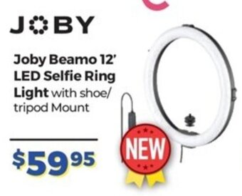 Teds Cameras Joby Beamo 12' LED Selfie Ring Light with shoe/ tripod Mount offer