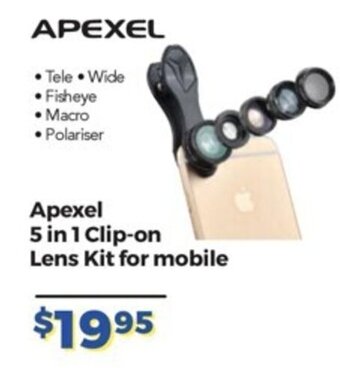 Apexel 5 in 1 Clip-on Lens Kit for mobile