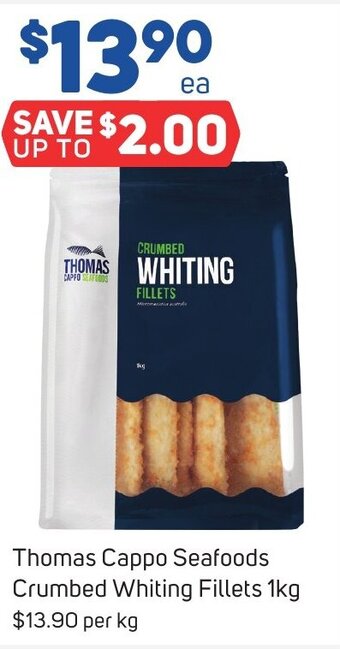 Thomas Cappo Seafoods Crumbed Whiting Fillets 1kg