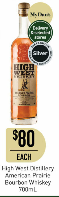 Dan Murphy's High West Distillery American Prairie Bourbon Whiskey 700ml offer