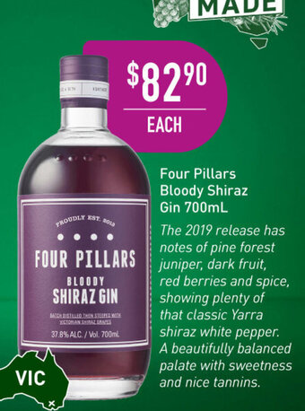 Dan Murphy's Four Pillars Bloody Shiraz Gin 700mL offer