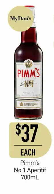 Dan Murphy's Pimm's No 1 Aperitif 700mL offer