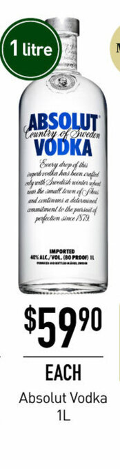 Absolut Vodka 1L