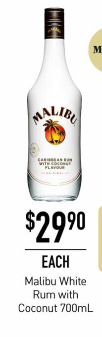 Dan Murphy's Malibu White Rum with Coconut 700mL offer