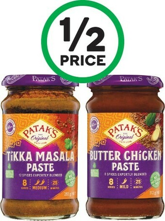 Woolworths Patak’s Curry Paste 283-312g offer