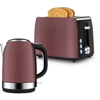BIG W New breville the breakfast set pomegranate 2-slice toaster and kettle 1.7-litre offer