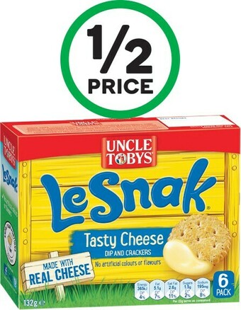 Woolworths Uncle Tobys Le Snak 132g Pk 6 offer