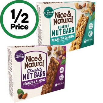 Woolworths Nice & natural nut bars 180-192g pk 6 offer