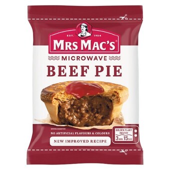 Woolworths Mrs mac’s microwave pies or sausage rolls 165-175g offer