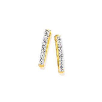 Prouds 9ct gold diamond hoop earrings offer