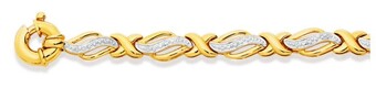 Prouds 9ct gold two tone 19cm bolt ring bracelet offer