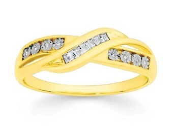 Prouds 9ct gold diamond crossover ring offer