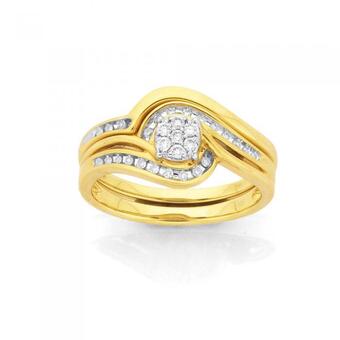 Prouds 9ct gold diamond bridal set offer