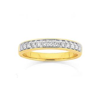 Prouds 9ct gold diamond pave set band offer