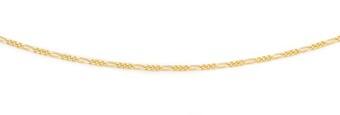 Prouds 9ct gold 50cm solid figaro 3+1 chain offer