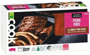 Woolworths COOK Pork Ribs with BBQ Glaze 650g – From the Meat Dept