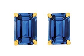 Prouds 9ct gold created sapphire stud earrings offer