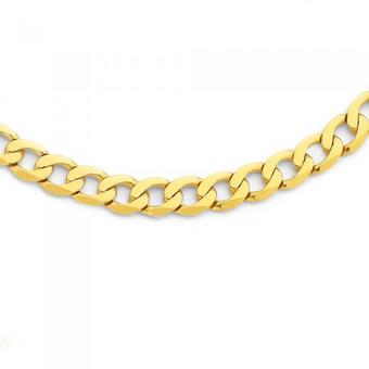Prouds 9ct gold gents 55cm solid curb chain offer