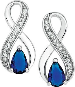 Prouds Sterling silver pear blue cubic zirconia infinity earrings offer