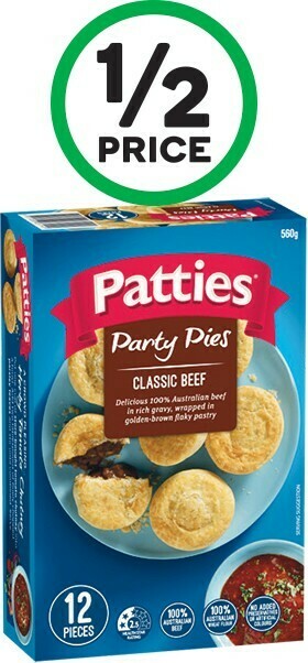 Woolworths Patties Party Pies or Sausage Rolls 450-560g – From the Freezer offer