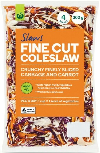 Woolworths Australian Woolworths Fine Cut Coleslaw 300g offer