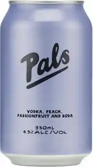 Woolworths Pals Vodka Varieties Cans 4x330ml offer