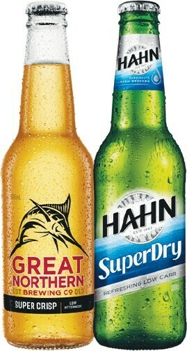 Woolworths Great Northern Super Crisp OR Hahn SuperDry Bottles 24x330ml offer