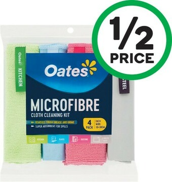 Woolworths Oates Microfibre Cloth Pk 4 offer