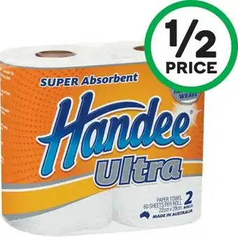 Woolworths Handee Paper Towel Pk 2 offer