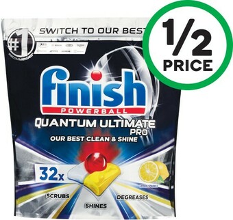 Woolworths Finish Ultimate Pro Dishwasher Tablets Pk 32 offer