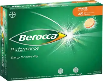 Woolworths Berocca Vitamin B & C Orange Flavour Energy Pk 45^ offer