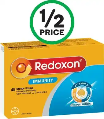 Woolworths Redoxon Immunity Vitamin Orange Flavoured Effervescent Tablets Pk 45^ offer