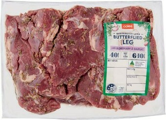 Coles Coles Australian Lamb Butterflied Leg with Rosemary & Garlic offer