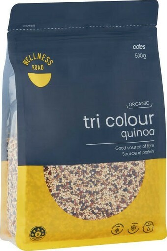 Coles Wellness Road Organic Tri Colour Quinoa 500g offer