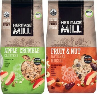 Coles Heritage Mill Muesli or Clusters 1kg offer