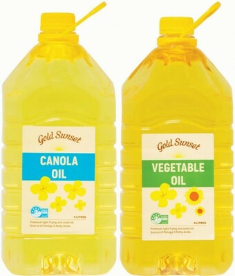 Coles Gold Sunset Canola or Vegetable Oil 4 Litre offer