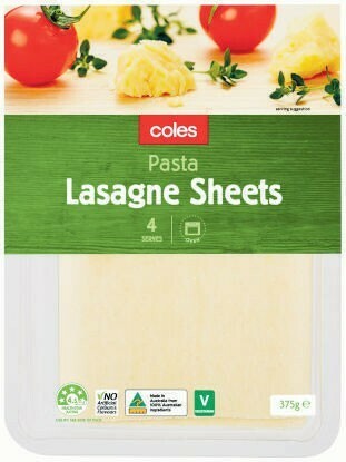Coles Coles Lasagne Sheets 375g offer