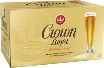Coles Crown Lager Bottles 24x375mL offer