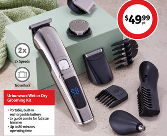 Coles Urbanworx Wet or Dry Grooming Kit offer