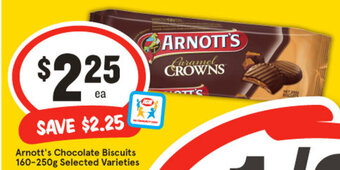 IGA Arnott's Chocolate Biscuits 160-250g Selected Varieties offer