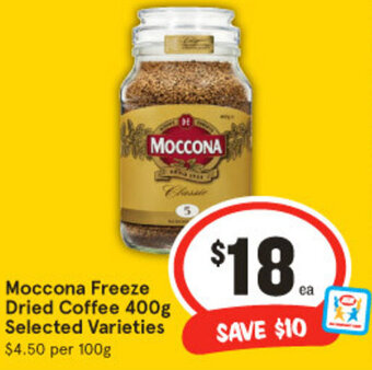 IGA Moccona Freeze Dried Coffee 400g Selected Varieties offer