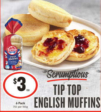 IGA Scrumptious TIP TOP ENGLISH MUFFINS offer