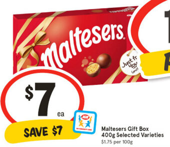IGA Maltesers Gift Box 400g Selected Varieties offer
