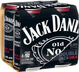 Jack Daniel’s Double Jack & Cola Cans 4x375mL