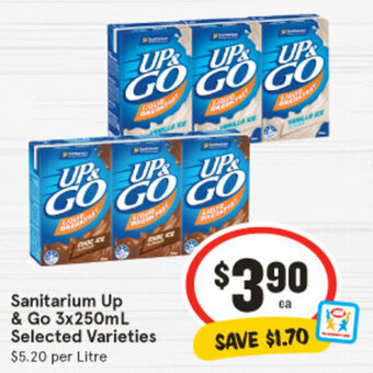 IGA Sanitarium Up & Go 3x250mL Selected Varieties offer