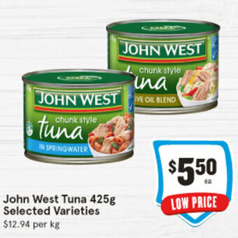 IGA John West Tuna 425g Selected Varieties offer