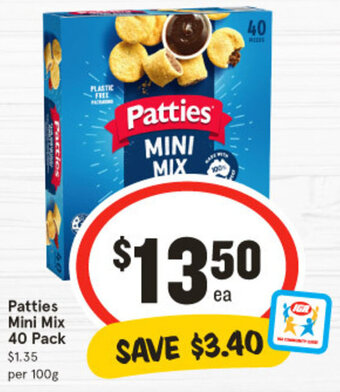 IGA Patties Mini Mix 40 Pack offer