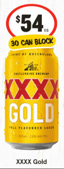 IGA XXXX GOLD 30 CAN BLOCK offer